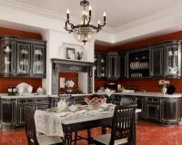 Кухни из дерева массив ясеня с патиной серебро