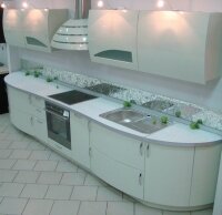 Кухня МДФ в ПВХ пленке белый радиус