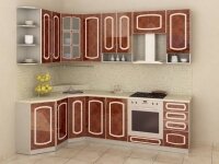 Кухня шпон с фрезировкой