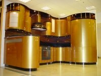 Кухня МДФ крашенный золото