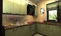 Кухня с фасадами из крашенного МДФ Р163
