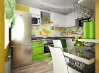Кухня с фасадами из крашенного МДФ фисташка