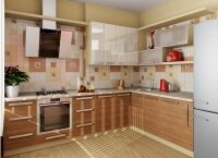 Кухни МДФ фасады в ПВХ пленке, алюм рамка вставка стекло