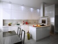 Кухни МДФ крашенный белый глянец 2