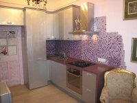 Кухня МДФ крашенный металик серый